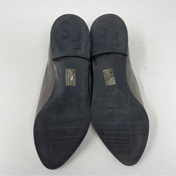 Franco Sarto Gray Kagan Pointed Leather Olive Loafer 6M Flats Top Zipper - Picture 7 of 10